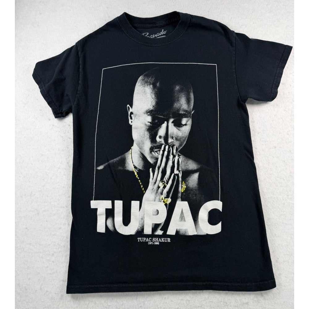 Bravado Tupac Shakur Graphic Tee Small Black 2Pac Hip Hop Rap Streetwear 71